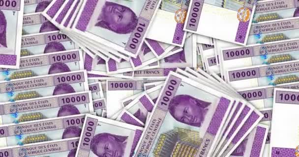 Central African Cfa Dinheiro Franco Camarões Chade Congo Gabão Notas — Vídeo de Stock