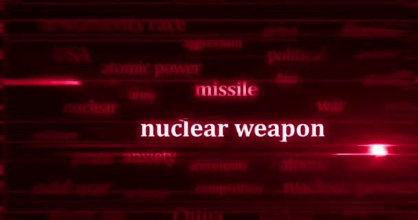 Wapenwedloop Koude Oorlog Nucleaire Conflict Headline Nieuws Titels Internationale Media — Stockvideo