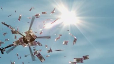 Orta Afrika CFA Frangı Kamerun Çad Kongo Gabon helikopter parasının düşüşünü finanse ediyor. 10000 XAF 3d enflasyon, para basma, ekonomi, kriz ve niceliksel kolaylaşma kavramına dikkat çekiyor.