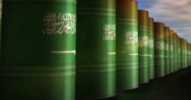 Suudi Arabistan petrol şirketi ve yakıt çıkarma varilleri sorunsuz ve geri dönüşümsüz. Suudi Arabistan petrol sanayi konteynerleri.