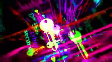 Anahtar sembollü teknoloji döngüsü kavramına sahip siber güvenlik erişimi koruması. Arızalı ekranlardaki soyut imza pürüzsüz ve döngülü.