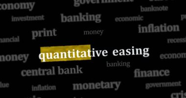 Uluslararası internet sitelerinde merkez bankasının para politikası haber başlıklarının kolaylaşması. Dinamik görüntüler hakkında internet başlığı bilgisinin soyut konsepti animasyon oluşturur.