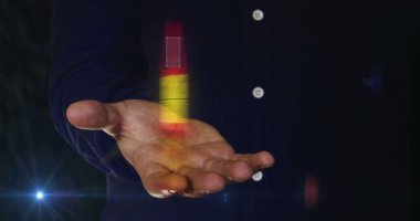 Sistem hackleme uyarısı ve güvenlik ihlali insan elinin üzerindeki 3D sembolü. Siber teknoloji simgesi soyut kavram kusursuz ve döngüsel.