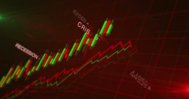 Enflasyon durgunluğu ve depresyon kriz grafikleri ve grafikleri sorunsuz ve döngüsel konsept