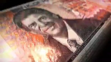 Mauritius para sayımı. 1000 MUR 'luk banknotlar. Hızlı para sayım makro döngüsü. İş, finans ve ekonomi. Döngüsüz ve pürüzsüz bir kavram.