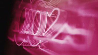 2025 yıllık fütüristik yeni neon sembolü soyut dijital kavram. Küresel ağ ve siber teknoloji arkaplanı pürüzsüz ve döngülü 3D animasyon.