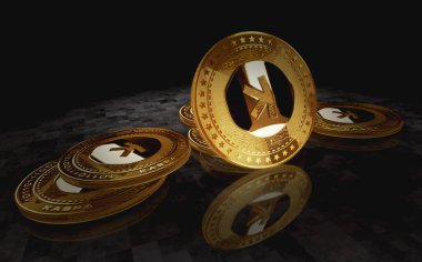 Poznan, Poland, September 1, 2024: Kaspa KAS cryptocurrency gold coin on green screen background. Abstract concept 3d illustration. clipart