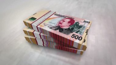 Honduras parası Honduras Lempira yığını. Ekonomi, bankacılık, iş, kriz, durgunluk, borç ve finans konularının kavramı. 500 HNL banknot destesi 3D.
