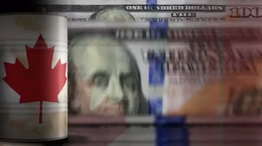 Kanada petrol şirketi ve yakıt çıkarma varilleri ABD dolarının üzerinde banknotlar, pürüzsüz ve geri dönüşümsüz konsepti de sayıyor. Norveç petrol endüstriyel iş döngüsü.