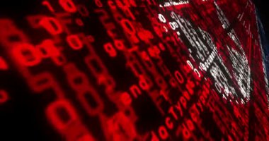 Kuzey Kore ABD 3D kodu. Kuzey Kore sancak siber güvenlik saldırısı ve konsept animasyon hackleme.