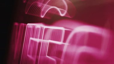 NFC kablosuz ödemeli cep telefonu ödeme sembolü soyut dijital kavram. Küresel ağ ve siber teknoloji arkaplanı pürüzsüz ve döngülü 3D animasyon.