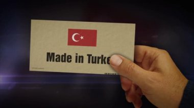 Türkiye 'de el yapımı. Üretim, üretim ve teslimat. Ürün fabrikası, ithalat ve ihracat. Soyut konsept 3d.