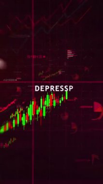 Dikey video: Zihinsel sağlık ve depresyon krizi grafikleri ve grafikleri hızlı döngü analizi konsepti animasyonları