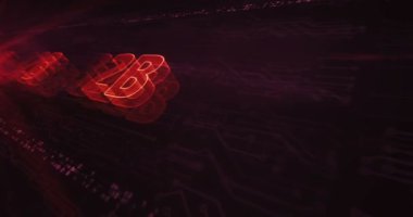 Elektronik devre arka planında B2B iş ortaklığı pazarlama ve yönetim hologramı sembolü görülüyor. Ağ, siber teknoloji ve bilgisayar soyut kavramı.