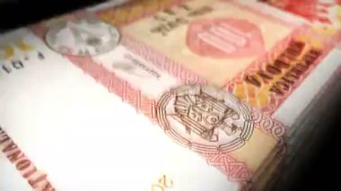 Moldova parası Moldova Lei sayıyor. 100 MDL banknot. Hızlı para sayım makro döngüsü. İş, finans ve ekonomi. Döngüsüz ve pürüzsüz bir kavram.