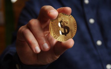 ABD Doları para birimi soyut kavramda altın sikke