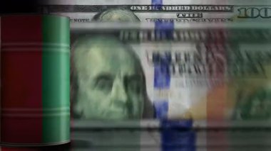 Meksika petrol işi ve petrol çıkarma varilleri ABD dolarının üzerinde banknotlar, pürüzsüz ve geri dönüşümsüz konsepti de sayarsak. Meksika petrol endüstrisi iş döngüsü geçmişi.