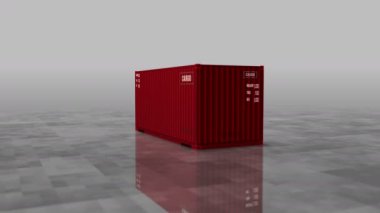 Kargo taşımacılığı ithalat kargo konteynırları liman terminali iş konseptinde. Uluslararası ticaret endüstriyel nakliye kutusu 3D döngülenebilir ve kusursuz animasyon.