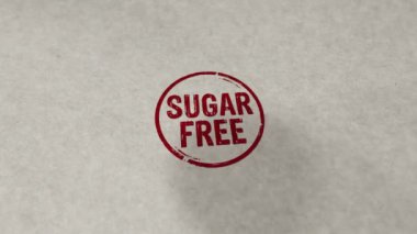 Şekersiz yemek kuponu döngüye alınabilir ve kusursuz bir animasyon. El damgası darbesi. Sağlıklı diyabetik diyet 3D döngü kavramı.