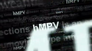 hMPV virüs salgını ve metapnömo virüs salgını uluslararası medyada manşet oldu. Gürültü görüntüleme döngüsündeki haber başlıkları kavramı. TV arıza efekti pürüzsüz ve döngülü.