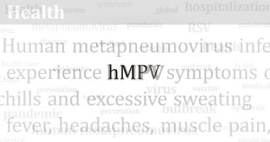 hMPV virüs salgını ve metapnömo virüs salgını uluslararası medyada manşet oldu. Ekranlardaki internet haber başlıklarının soyut kavramı. Kusursuz ve döngülü animasyon.