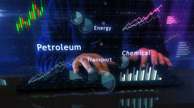Taşımacılık ve enerji grafikleri ve grafikleri için insan klavyeli petrol üretimi. Dijital analiz ve 3d ekran resimlemesi üzerine rapor.