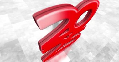 2025 yıllık 3D sembol döngülü ve kusursuz animasyon