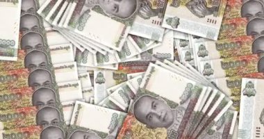 Kamboçya parası Kamboçya Riel banknotları nakit hayran mozaiği döngüsünde. 2000 KHR notu. Soyut banka, finans, ekonomi sorunsuz ve döngülü tasarım geçmişi kavramı.