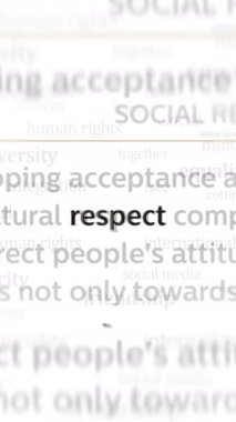 Dikey video: Uluslararası medyada hoşgörü ve insan hakları haberlerine saygı gösterin. Ekranlarda düzgün döngülü internet haber başlıklarının soyut kavramı.