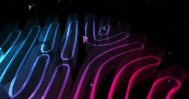 Parmak izi biyometrik kimlik tanımlama güvenlik sembolü dijital soyut konsept holografik cam. Siber teknoloji ve bilgisayar arkaplan 3D nesne.