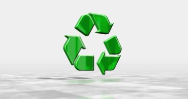 Ekoloji ortamı ve atık ayrımı 3d sembolü plastik renk canlandırması