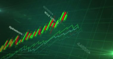 Yeşil enerji temiz güç ve sürdürülebilir ekonomi grafikleri ve grafikleri pürüzsüz ve çevrilebilir konsept diyagramı