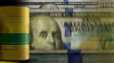 Amerikan Doları 'nın üzerindeki palmiye yağı varilleri kusursuz ve döngüsel kavramları da hesaba katıyor. Gıda yağı endüstriyel döngü geçmişi.