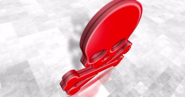 Kafatası siber korsanları ve hacklenen siber saldırı 3 boyutlu sembol döngülü ve kusursuz animasyon