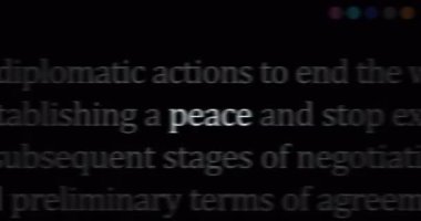Barış savaşı durdurdu ve savaş uluslararası medyada manşet oldu. Gürültü görüntüleme döngüsündeki haber başlıklarının soyut konsepti. TV arızası efekti kusursuz döngülendi.
