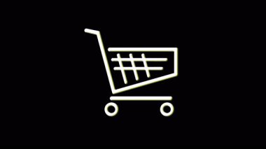 Araba dükkanı ve internet alışveriş e-ticaret simgesi. Gürültü efektli. Soyut simge hatası ekran biçimi döngülendi ve dipsiz canlandırma.