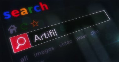 Yapay zeka ve makine tarayıcı ekranında metin yazmayı öğreniyor. Monitör piksel görünümü olan internet aranıyor.