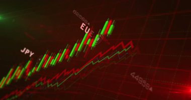 Para birimleri dünya doları yen ve pound para grafikleri ve grafikleri pürüzsüz ve çevrilebilir konsept