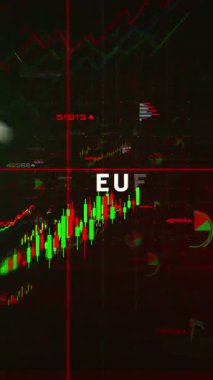 Dikey video: Para birimleri dünya doları Yen ve pound para grafikleri grafikleri ve grafikleri hızlı döngü analizi konsepti animasyonu