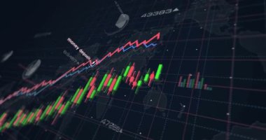 Perakende bankacılık para iş çizelgeleri ve grafikleri sorunsuz ve döngüsel konsept