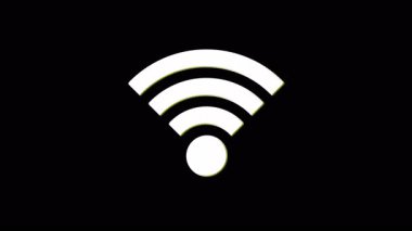 Kablosuz mobil iletişim ve ses efektli internet servis noktası sembolü. Soyut simge hatası ekran biçimi döngülendi ve dipsiz canlandırma.