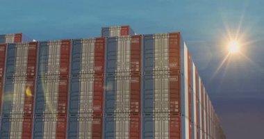 France export production and import cargo containers in port terminal business concept. France flag industrial shipping box 3d.