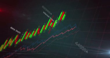 Cyber attacks and digital security breach charts and graphs diagram seamless and loopable concept
