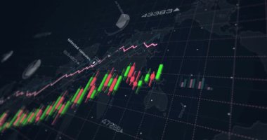 Cyber attacks and digital security breach charts and graphs diagram seamless and loopable concept