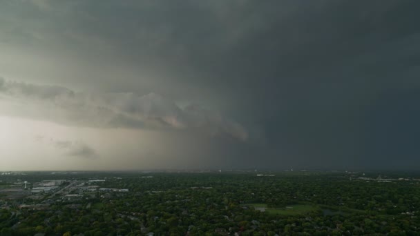 Légi Felvétel Erős Viharról Nagy Polcfelhővel Esőmaggal Kiváló Minőségű Felvételek — Stock videók