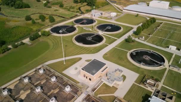 空中景观水处理厂为环境或健康的概念 高质量的照片 — 图库视频影像