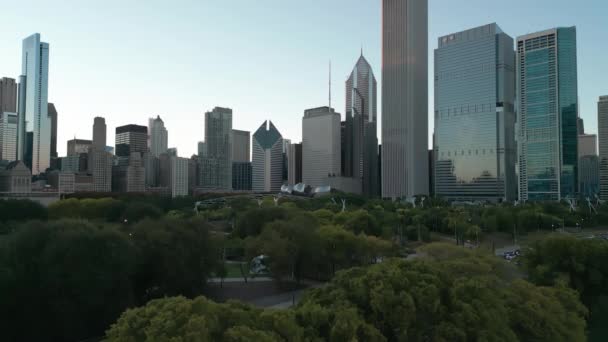 Chicago Illinois Usa Aerial Drone View Chicago Downtown Skyscraper High — Stock Video