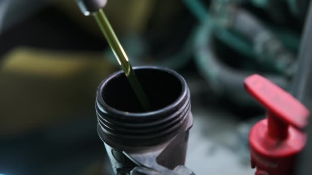 Nieuwe Schone Olie Motor Gieten Olieverversing Vrachtwagen Auto Hoge Kwaliteit — Stockvideo