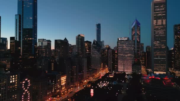 Chicago Illinois Usa Luchtfoto Drone Uitzicht Chicago Downtown Wolkenkrabber Hoge — Stockvideo
