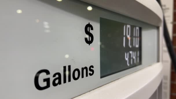Preço Contador Medidor Combustível Posto Gasolina Fechar Reabastecimento Carro Aumentando — Vídeo de Stock
